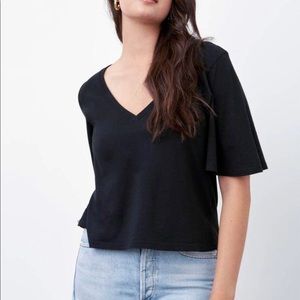 Vetta Cropped Flutter Tee - XS Black